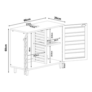 Mueble bajo lavabo Epind 60x66x30 cm Bambú natural [en.casa]