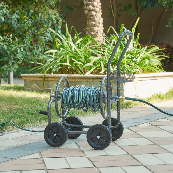 Carro para manguera Gelibolu para manguera de 3/4 pulgadas máx. 65 m Gris [pro.tec]