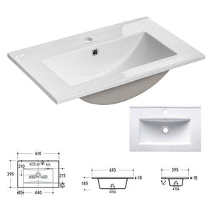 Lavabo Skelbolu con espejo y armario colgante en aspecto roble [en.casa]