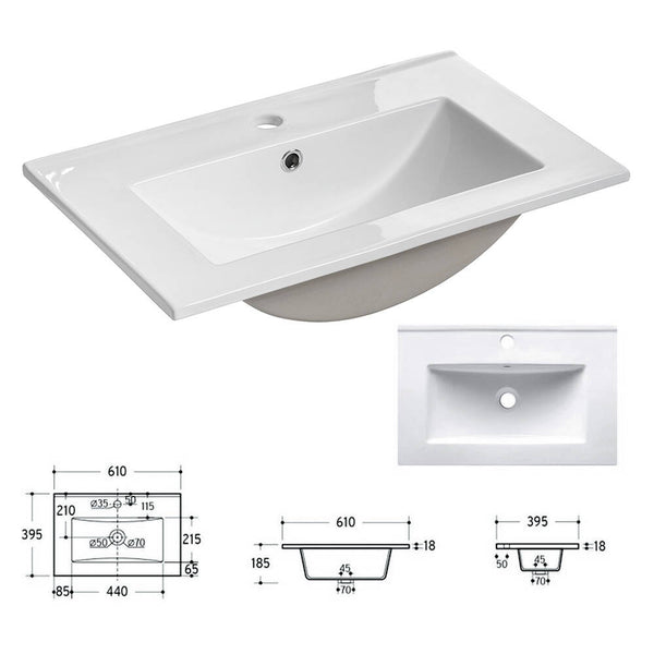 Lavabo Skelbolu con espejo y armario colgante en aspecto roble [en.casa]