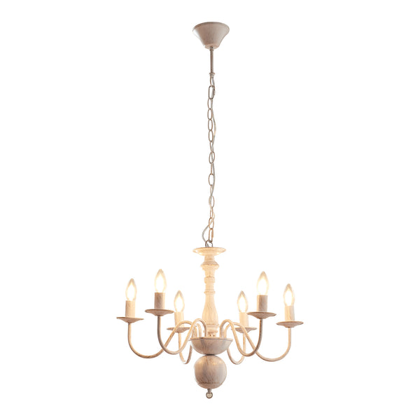 Lámpara de araña Berkeley Metal Vintage-Blanco [lux.pro]