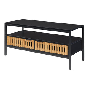 Mesa de centro Luniehti 100x40x48 cm Negro/Natural [en.casa]