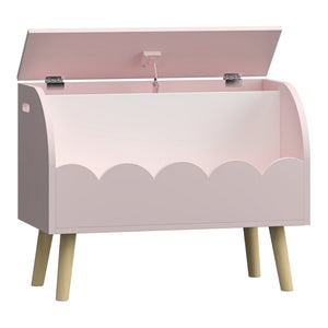 Caja de juguetes Vestnes 60x30x44 cm Cotton Candy/Blanco [en.casa]