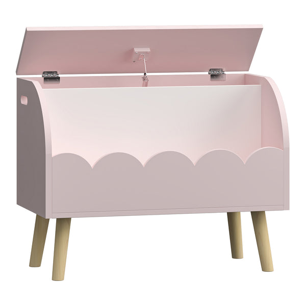 Caja de juguetes Vestnes 60x30x44 cm Cotton Candy/Blanco [en.casa]