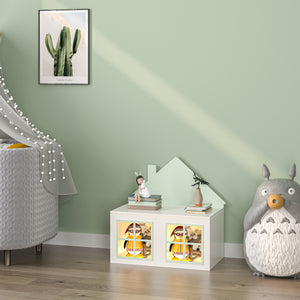 Caja de juguetes Vipsali 56x60x33 cm Verde menta/Blanco [en.casa]