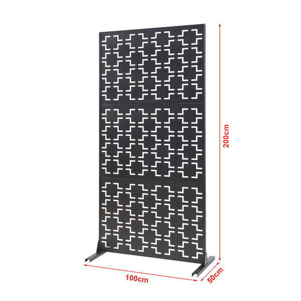 Tabique interior Aaskis acero 200x100x50 cm negro [casa.pro]