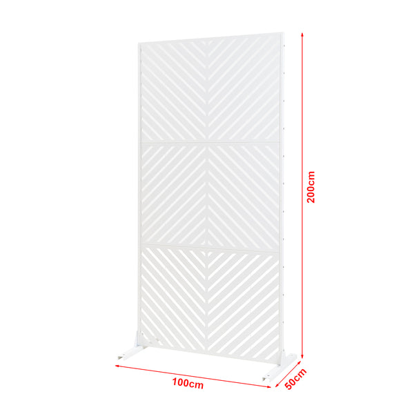 Tabique interior Kekan acero 200x100x50 cm blanco [casa.pro]