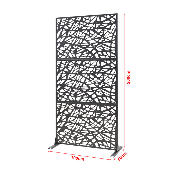 Tabique interior Poskind acero 200x100x50 cm negro [casa.pro]