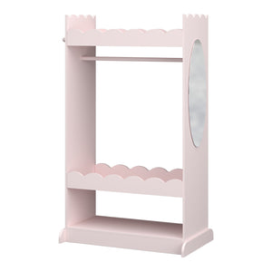 Perchero burro infantil Vestnes con espejo Rosa [en.casa] 
