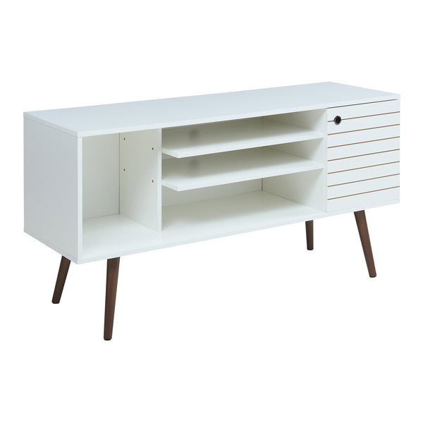 Mueble de televisión Vare 130x40x66 cm Blanco [en.casa]