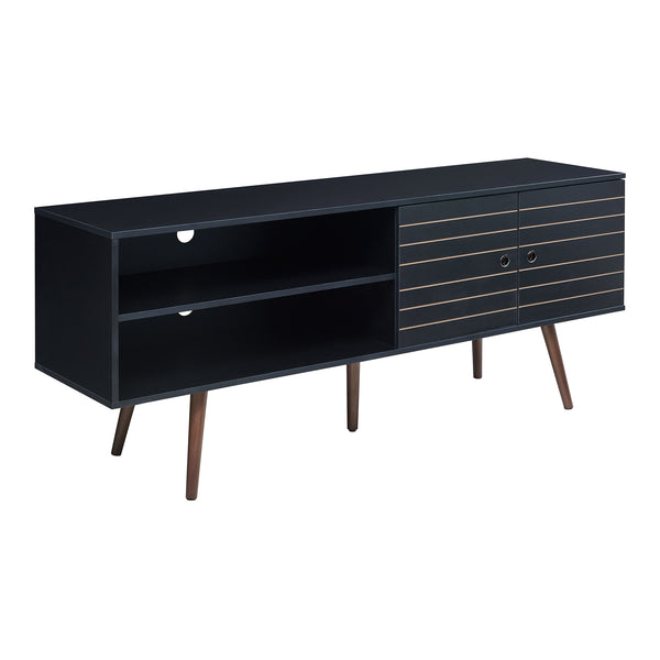 Mueble de televisión Vare 160x40x66 cm Negro [en.casa]