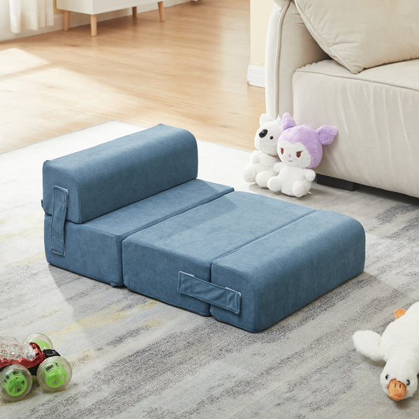 Escalera para mascotas Joelerhatra 4 piezas 45x50x45 cm Cordón azul [en.casa]