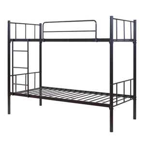 Litera de metal Berimma 90x200 cm Negro [en.casa]