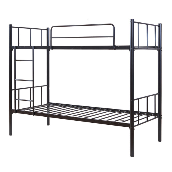 Litera de metal Berimma 90x200 cm Negro [en.casa]