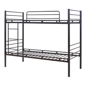 Litera de metal Bevapis 90x200 cm Negro [en.casa]