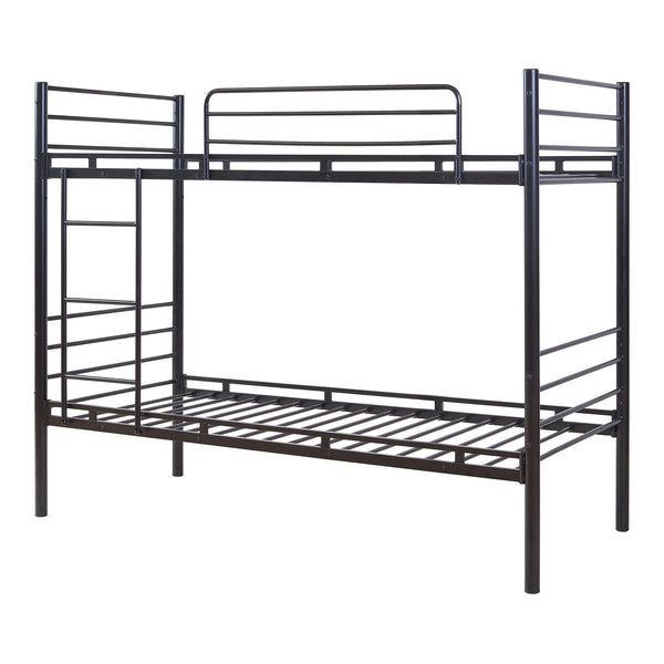Litera de metal Bevapis 90x200 cm Negro [en.casa]