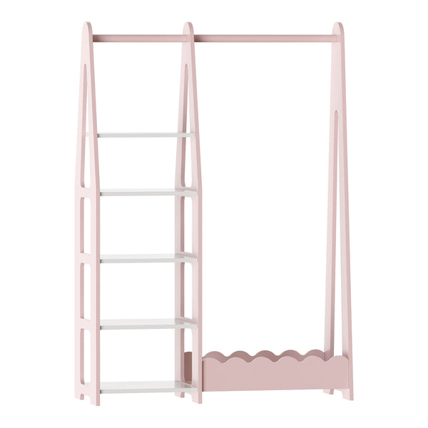 Guardarropa infantil Vestnes 114x77x30 cm Cotton Candy/Blanco [en.casa]