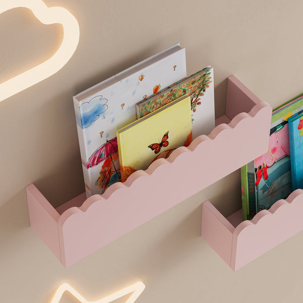 Estantería de pared para niños Set de 2 Vestnes 40x10x10 cm Cotton Candy [en.casa]