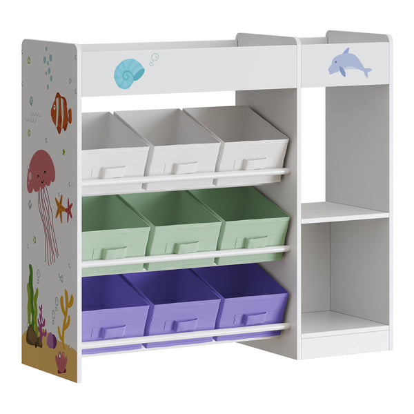 Estantería para niños Farusa 80x90x30 cm Motivo Aqua Dream [en.casa]