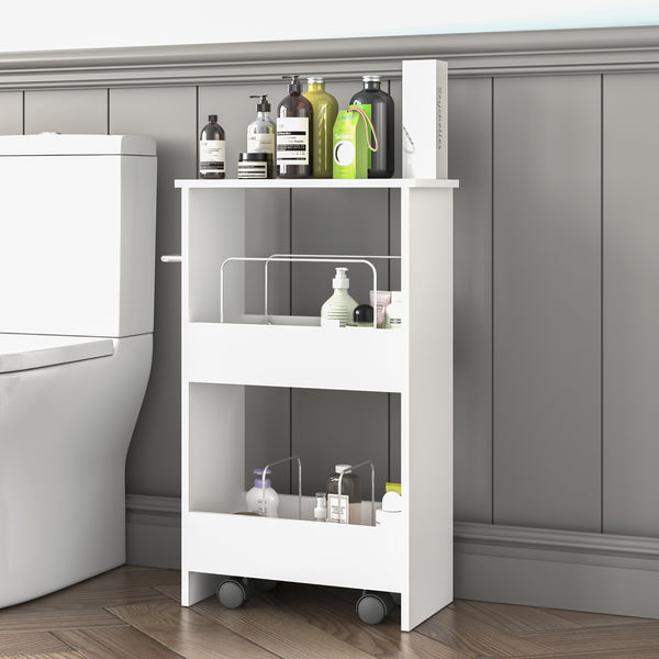 Carrito Katra 67x40x20 cm Blanco [en.casa]
