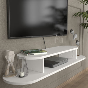 Mueble bajo de TV colgante Targema 120x30x16 cm Blanco [en.casa]