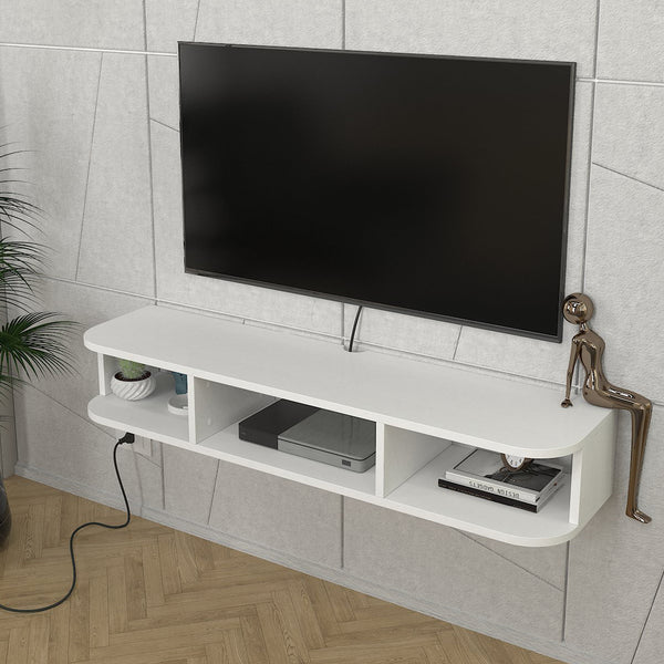 Mueble bajo de TV colgante Oundsvas 120x30x19 cm Blanco [en.casa]