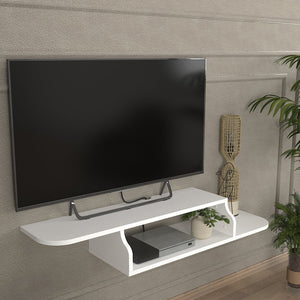Mueble bajo de TV colgante Kershaby 120x30x19 cm Blanco [en.casa]