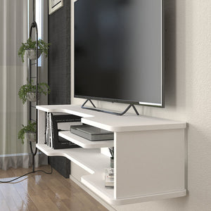 Mueble bajo de TV colgante Yrela 120x30x26 cm Blanco [en.casa]