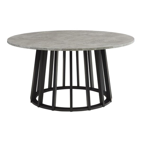 Mesa de centro Buzzard Ø90x45 cm Negro/Aspecto hormigón [en.casa]