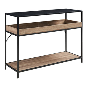 Mesa consola Belana 110x40x80 cm Negro/Aspecto roble [en.casa]