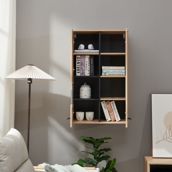 Armario colgante con botones 98x60x38 cm efecto roble [en.casa]