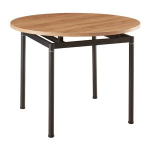 Grupo de comedor Hemnes 5 piezas redonda marrón claro [en.casa]