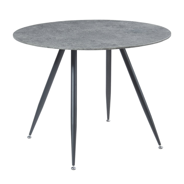 Grupo de comedor Fitjar de 5 piezas aspecto hormigón / marrón claro [en.casa]