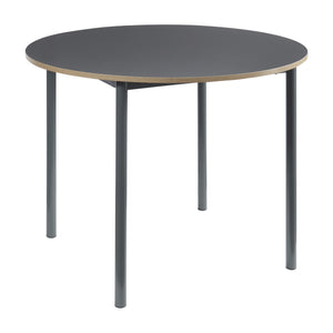 Grupo de comedor Lindesberg 5 piezas redondo Gris/ Marrón claro [en.casa]
