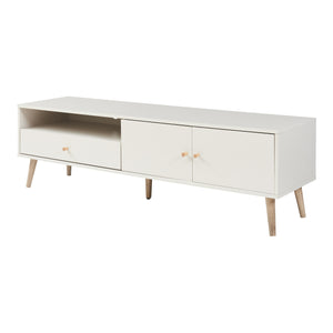 Mueble de televisión Hallevil 150x39x45 cm Blanco [en.casa]