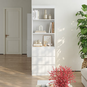 Estantería Les con 3 cajones 180x60x35 cm Blanco [en.casa]