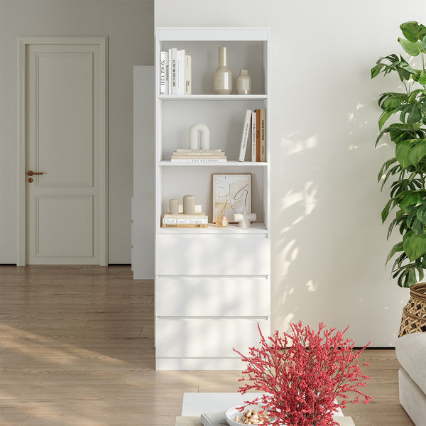 Estantería Les con 3 cajones 180x60x35 cm Blanco [en.casa]