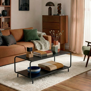 Mesa de centro Færder 115x50x45 cm Acero Negro [en.casa]