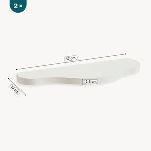 juego de 2 estantes flotantes Sirlstalo 57x19x2,5cm - Blanco [en.casa]