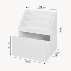 Estantería para niños Sirlstalo 70x63x30 cm Blanco [en.casa]