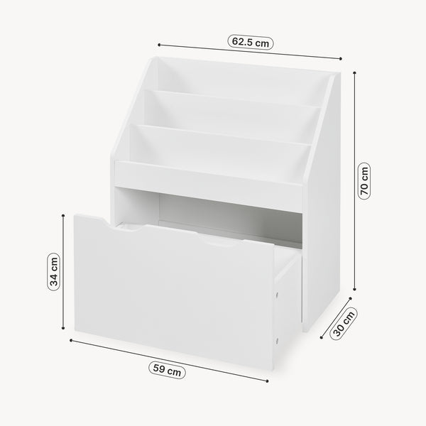 Estantería para niños Sirlstalo 70x63x30 cm Blanco [en.casa]