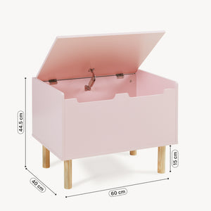 Caja de juguetes Virer 60x40x45 cm Rosa [en.casa]