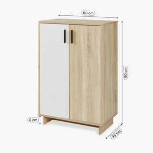 Armario auxiliar Kenta 90x60x35 cm aspecto roble Sonoma/blanco [en.casa]