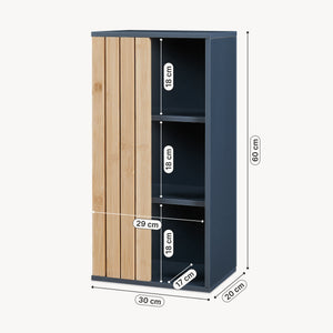 Armario colgante Svanes 60x30x20 cm Gris oscuro/Natural [en.casa]