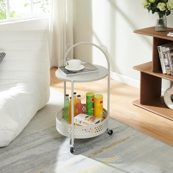 Carrito de servicio Jässaatka acero 76x40 cm gris [en.casa]
