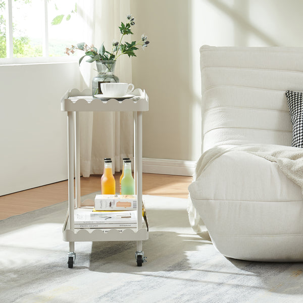 Carro de servicio Bolmanralu 2 niveles acero 61x31x60cm - Gris [en.casa]