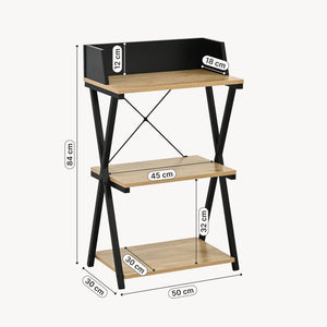 Estantería Kappespoo 84x50x30 cm Negro/Aspecto roble [en.casa]
