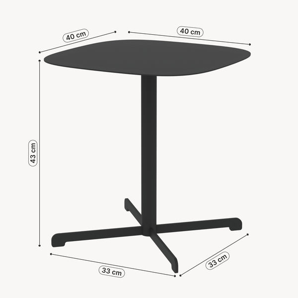 Mesa auxiliar de exterior Foggia 43x40x40 cm acero gris antracita [casa.pro]