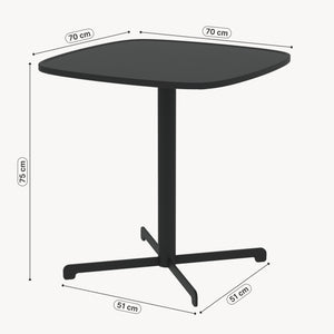 Mesa bistró de exterior Foggia 75x70x70 cm acero gris antracita [casa.pro]