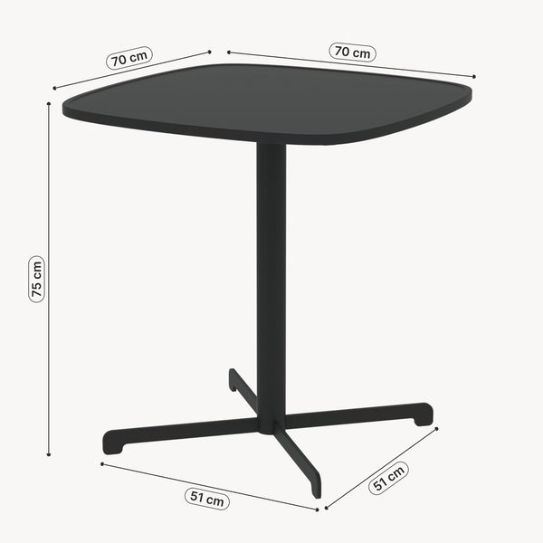 Mesa bistró de exterior Foggia 75x70x70 cm acero gris antracita [casa.pro]